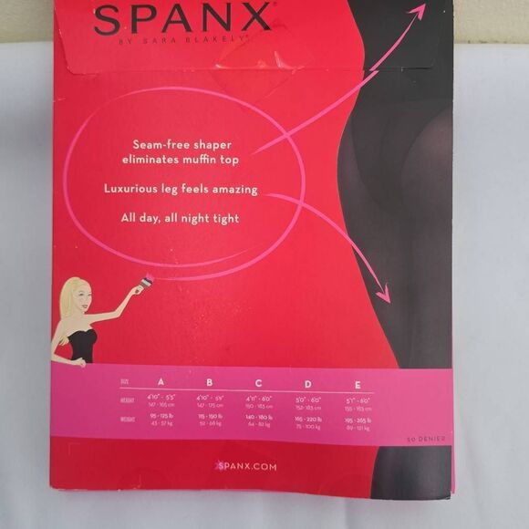 Spanx Tights! High-Waisted Haute Contour Black Opaque, NWT, Sz. 7/E - Picture 4 of 4